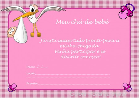 Convite chá de bebê - modelo 06